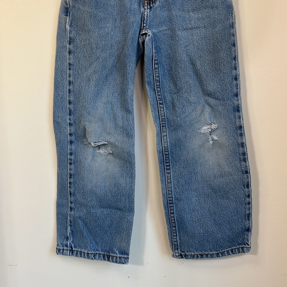 Levis 569 Slim Loose Fit Boys Adjustable Waist Distressed Denim Jeans Size 6 - Picture 3 of 10